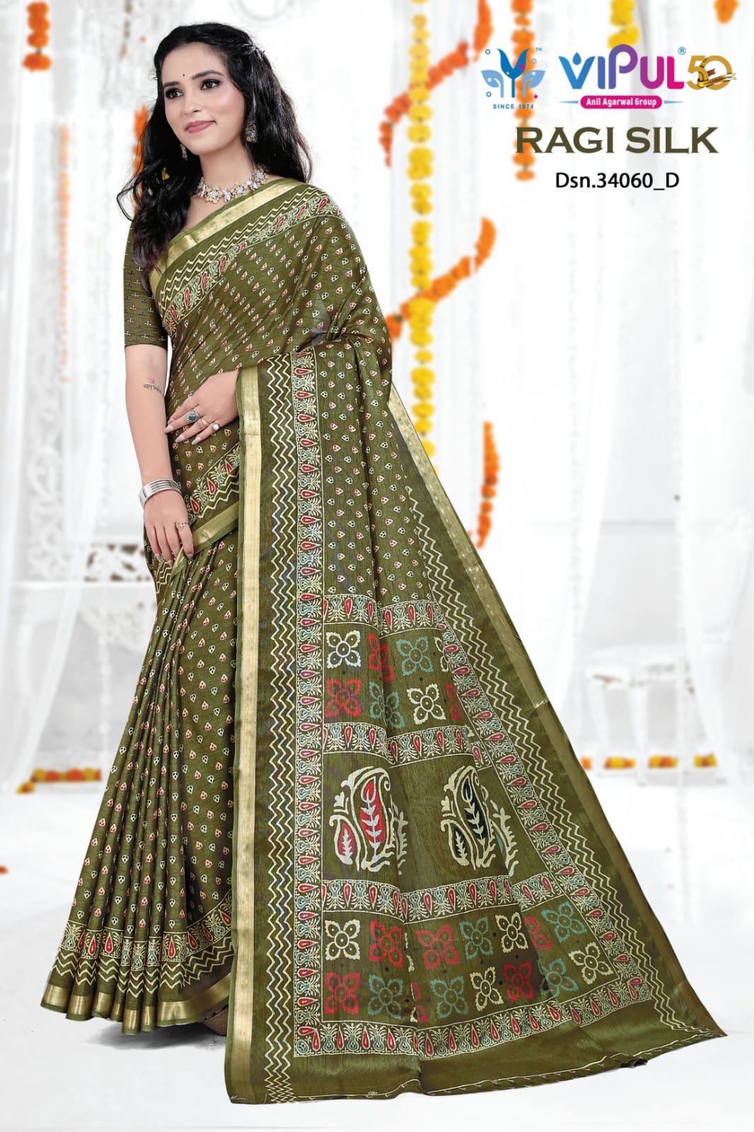 Ragi Silk 34060 By Vipul Fancy Daily Wear Saree Wholesale Shop In India